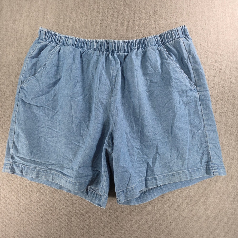 White Stag Shorts Women XL 16-18 Light Blue Elastic Waist WL22909D